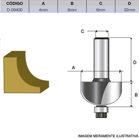 FRESA P MOLDURA CONCAVA H 6MM D-09400