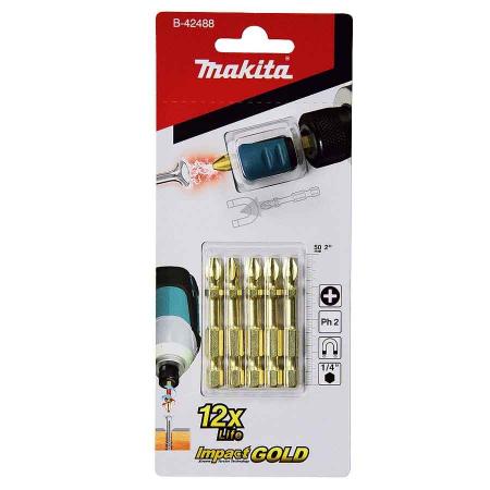 BITS DE TORCAO PHILLIPS PH2 5PCS C/ ADAPT  MAKITA